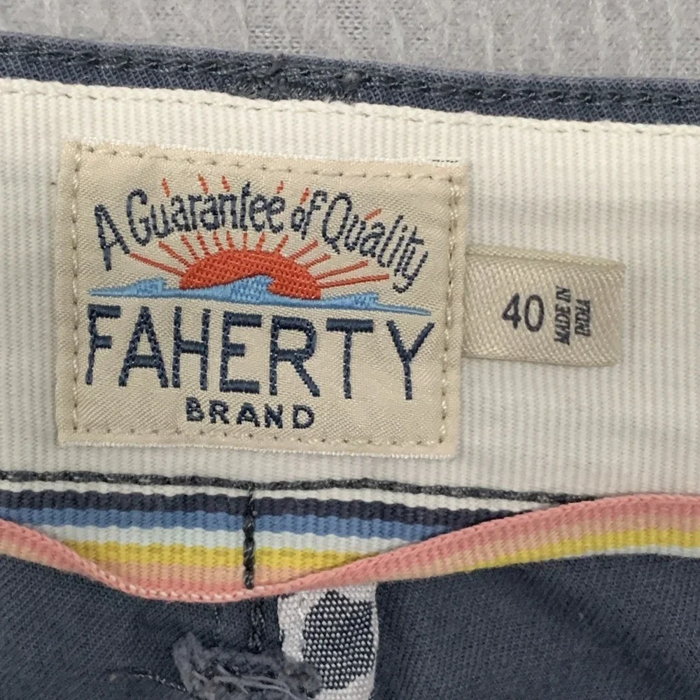 Faherty‎ Pants Mens 40x32 Blue Island Life Chino Slim Straight Organic Cotton